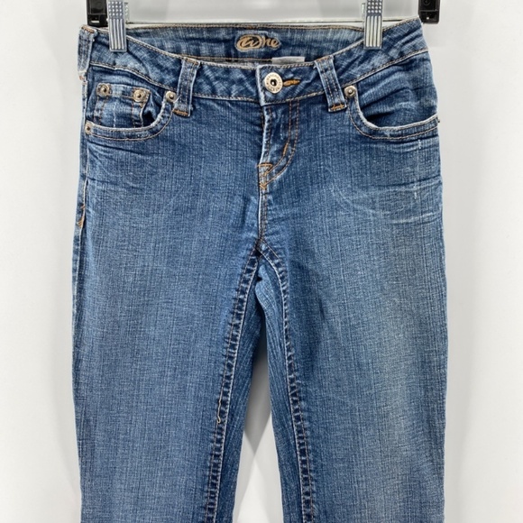 Warehouse One Jeans Women's Size 26 Mid Rise Flare Leg Blue Denim 5 Pocket - Picture 2 of 14